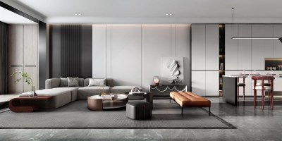 现代客餐厅3D模型下载